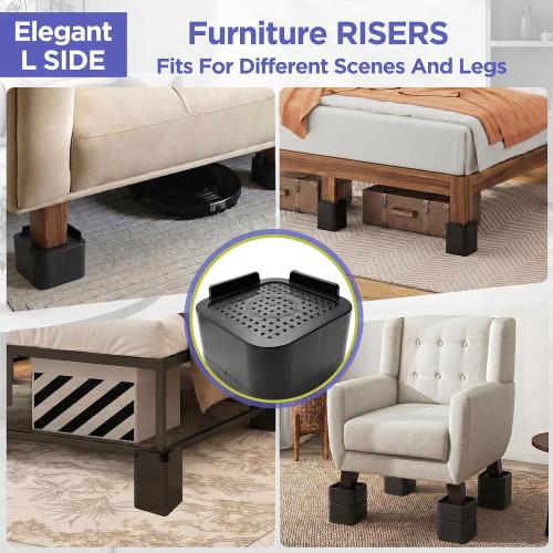 Bed Risers Furniture Risers Heavy Duty, Single Layer Lift 2 Inches