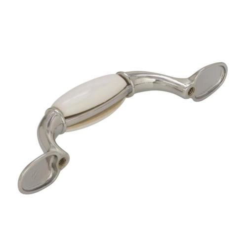 5pk Amerock Everyday Heritage 3-in Center to Center White/Polished Chrome Arch Handle Drawer Pulls