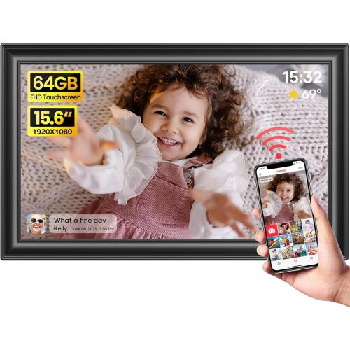 64GB 15.6 Frameo Digital Picture Frame WiFi, Large Electronic Photo Frames