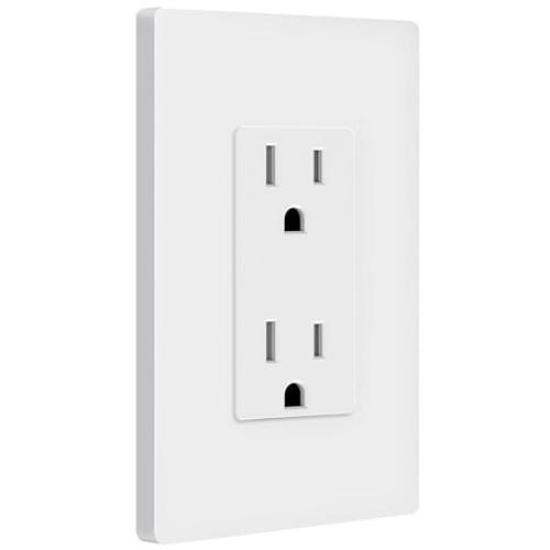 ENERLITES White Decorator Receptacle with Screwless Wall Plate, Tamper Residential Grade Wall Outlet, 15A 125V, Self-Grounding, 2-Pole, 3-Wire, 5-15R, UL Listed, 61502-TR-WSID, 10 Pack