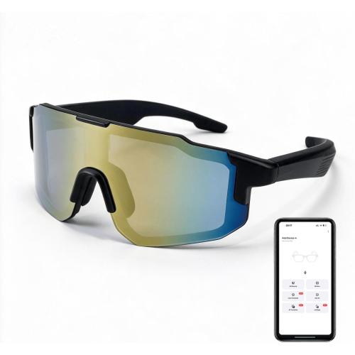 AI Smart Glasses, Polarized Bluetooth Sunglasses, Safety Glasses with Built-in Mic & HD Open Ear Speakers,Wireless Sport Glasses Indoo Outdoor UV Protection