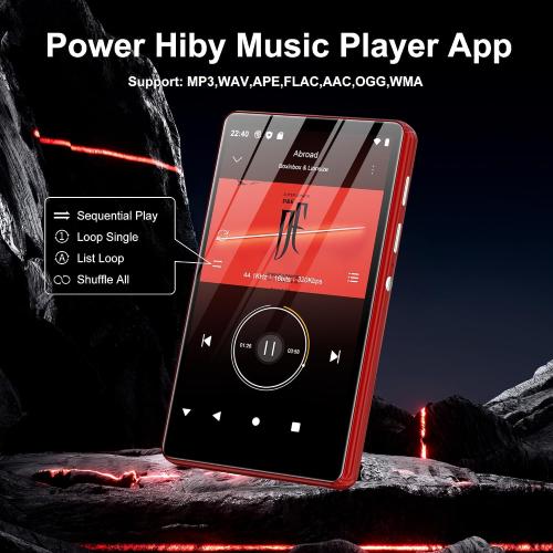 80GB Music Player, MP4 MP3 Player with Bluetooth and WiFi with 4-inch IPS Touch Screen Digital Audio Players, M503 Pro Spotify Player with Amazon Music, Audible, Chrome Browser, Support Up 512GB Red