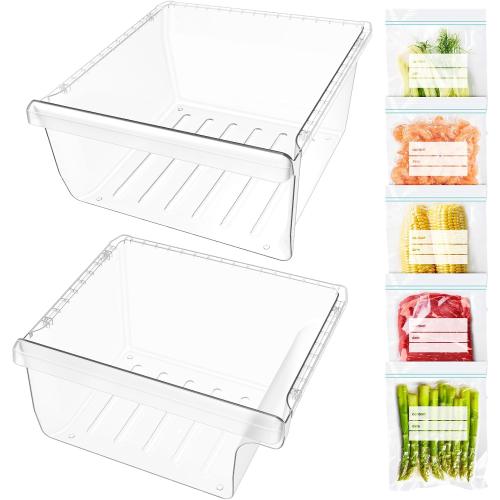 UPGRADED DA97-08693B Refrigerator Crisper Drawer Upper & DA97-08692B Fridge Crisper Bin Bottom Compatible with Samsung Fridge Drawers RS25J500DSR RS25J500DSG RS25J500DSR RS25J500DSG Crisper Drawer