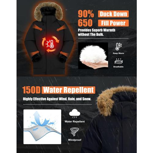 ADV3NTURE Men's Winter Coat Down Parka Jacket Men Heavyweight Thicken Insulated Puffer Jacket with Removable Faux Fur Hood