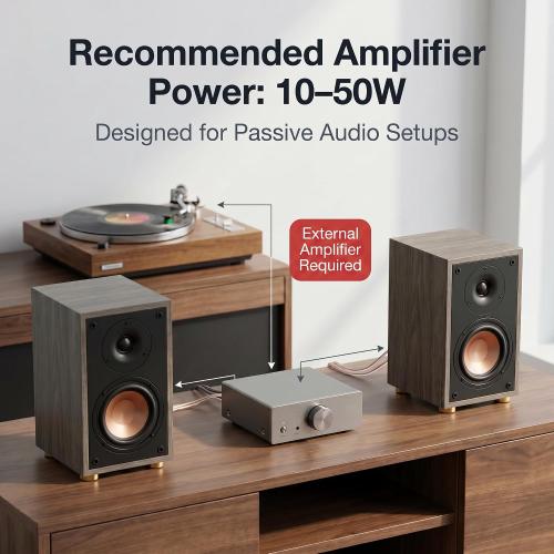 HiVi-Swans Oasis 140 Passive Speakers, 2-Way HiFi Bookshelf Speakers for TV Desktop Stereo or Home Theater Surround Sound - Needs Amplifier or Receiver to Operate