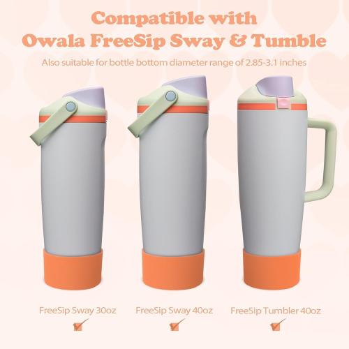 Silicone Boot for Owala 30oz & 40oz FreeSip Sway Bottles & Tumblers - Non-Slip, Scratch-Resistant, Stability Enhancer, Available in 12 Colors (Beach House Orange)