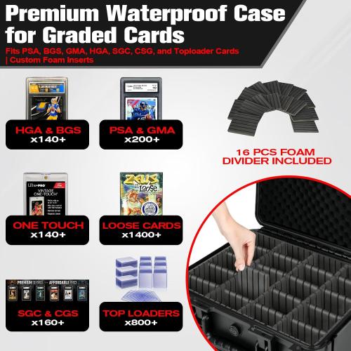 Graded Card Case Storage Box: Trading Card Storage Box with 12 Dividers