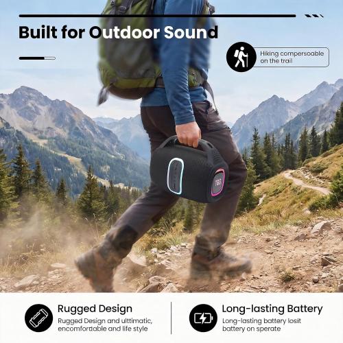 T&G TG Bluetooth Ourdoor Speaker with Bass, 60W Loud Boombox