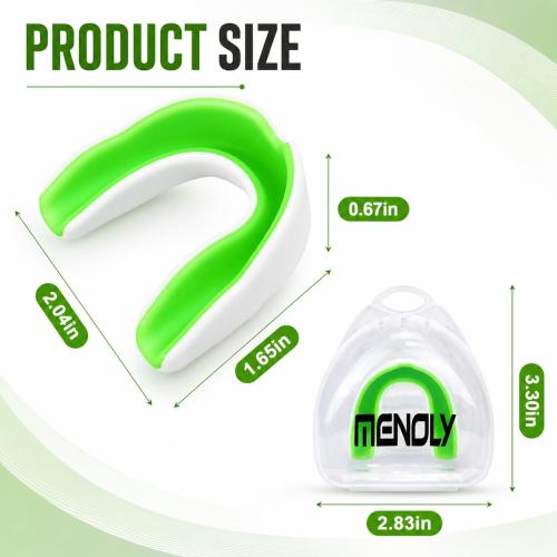 MENOLY 5 Packs Kids Mouth Guard - BPA Free Toddler Mouth Guard for Boys Girls with Portable Case, Mouth Guard Football for Boxing, Basketball, Lacrosse, MMA, Hockey, Wrestling, Soccer