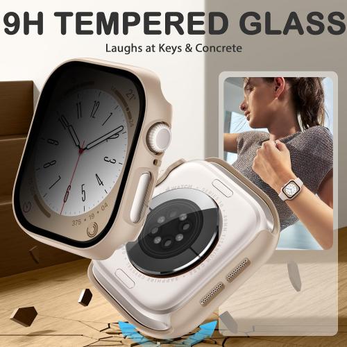 Adorve 8-Pack Privacy Case for Apple Watch Series 11 42mm Screen Protector