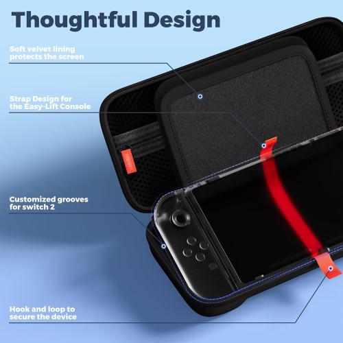 ProCase Carrying Case for Nintendo Switch 2 2025, Slim Travel Case -Black
