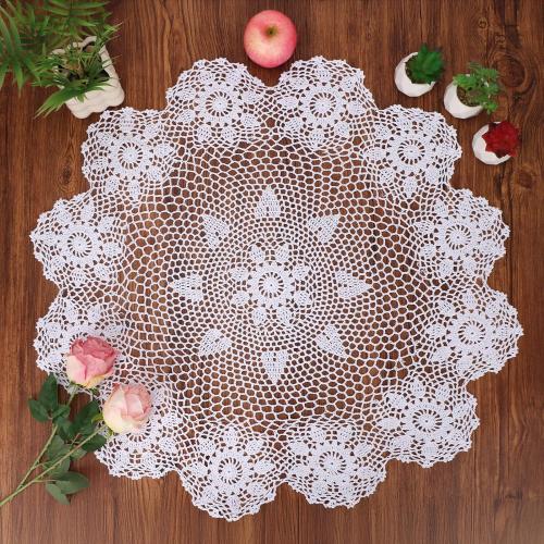 kilofly Handmade Crochet Cotton Lace Table Sofa Doily, Waterlily, White, 30 inch