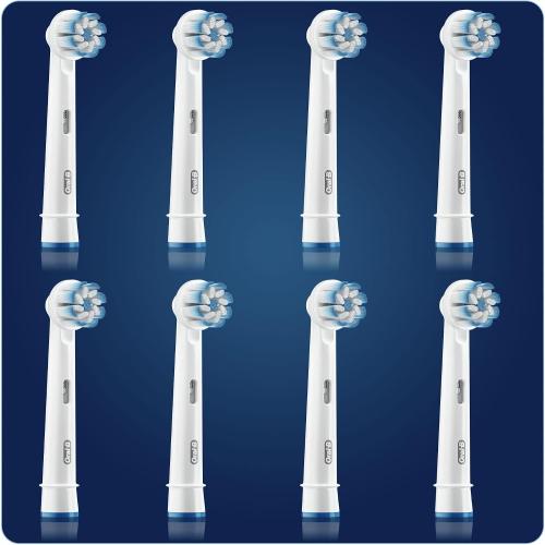 Oral-B Sensitive Clean Replacement Brush Heads x 8 Original Refill for Electric Toothbrush, White, 200 gram