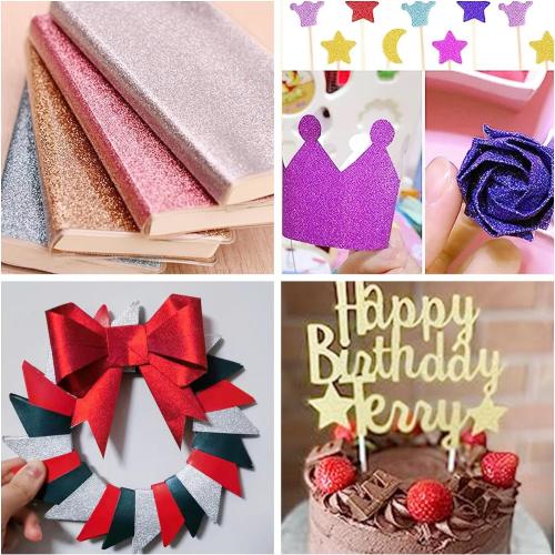20 Sheets Black Glitter Cardstock 8.5 x 11 Inches