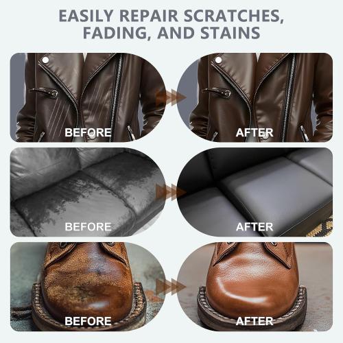 Leather Recoloring Balm with 100ml Mink Oil Conditioner | Black Repair Kit, Dye & Color Restorer for Furniture, Sofa, Car Seats, Bags | Restore Faded & Scratched Surfaces