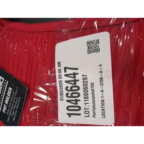 2 pack All-Clad Textiles Deluxe Heat and Stain Resistant Pot Holder. Silicone Treated Heavyweight 100-Percent Cotton Twill Hot Pad, Machine Washable, 6-inches by 10-inches, Chili Red