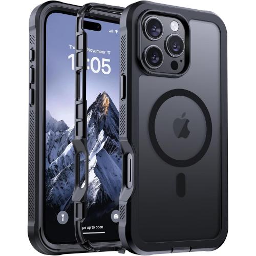 jaroco Magnetic for iPhone 16 Pro Max Case Heavy Duty Protection Black