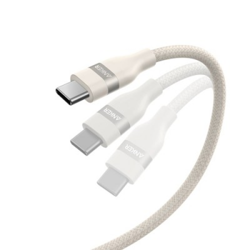 Anker 3' 100% PCR-Braided Ultra Soft USB-C to Lightning Cable - White