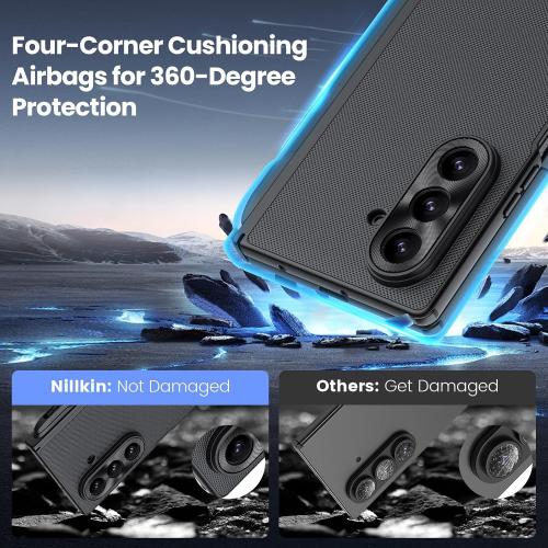 Nillkin Samsung Galaxy Z Fold 7 Magnetic Case, with Hinge Protection Front Cover Slim, Compatible with Magsafe, Frosted Shield Protective Case for Galaxy Z Fold 7 5G (Black)