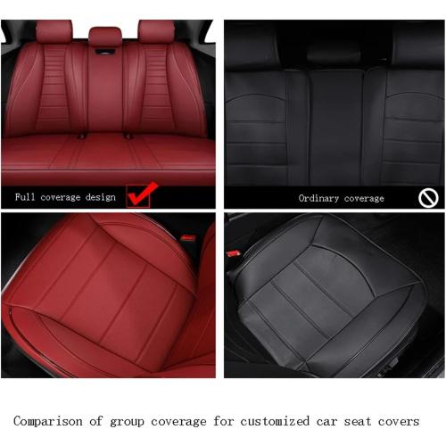 Custom Luxury Car Seat Covers Compatible with Mondeo Mk4 Ranger Mustang Explorer Focus 2 3 Fiesta Kuga Fusion Auto Interior Accessories(Full Set- maroon)