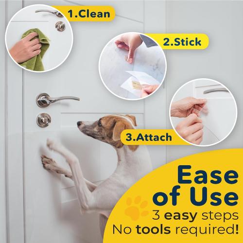 PROTECTO 2-Pack Heavy Duty Door Protector from Dog Scratching, 35.5 x 24” Clear Door Scratch Protector, Easy to Install on Window, Wall, Screen & Sliding Doors | Cat Scratch Guard for Indoors Outdoors