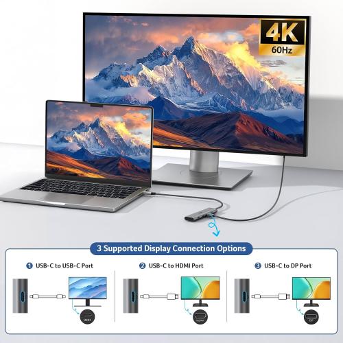 Acer 10Gbps USB C Hub with 4K@60Hz USB-C Display Output for Laptop