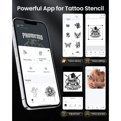 Phomemo Tattoo Stencil Printer with 30pcs Transfer Paper, 2026 Mini Tattoo Stencil Printer, AI Creative Bluetooth Tattoo Printer Machine Easy to Use for Tattoo Beginners, Enthusias, Artists