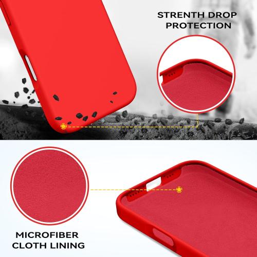 DOMAVER Case for iPhone 17 6.3'' Smooth Liquid Silicone - Red