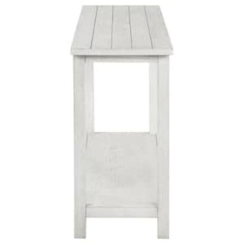 Payne 47.25 in. White Rectangle Wood Top Console Table with Shelf