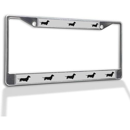Fastasticdeals Metal Insert License Plate Frame Dachshund Black Weatherproof Car Accessories Chrome 2 Holes Solid Insert black ?