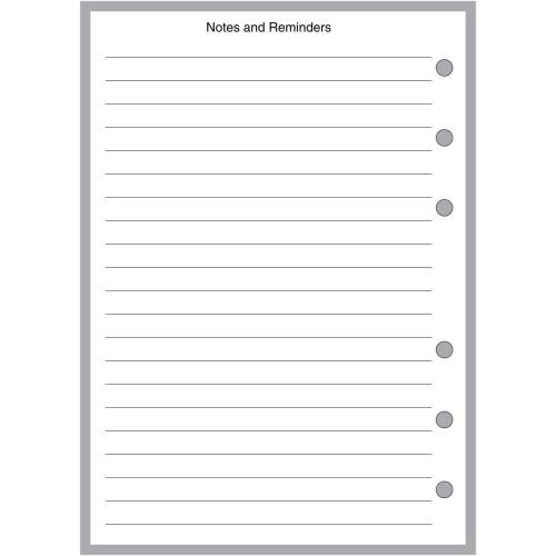 A6 Size Daily Task Planner for 6-Ring Binders. 50 Sh. Size 4.1 x 5.8