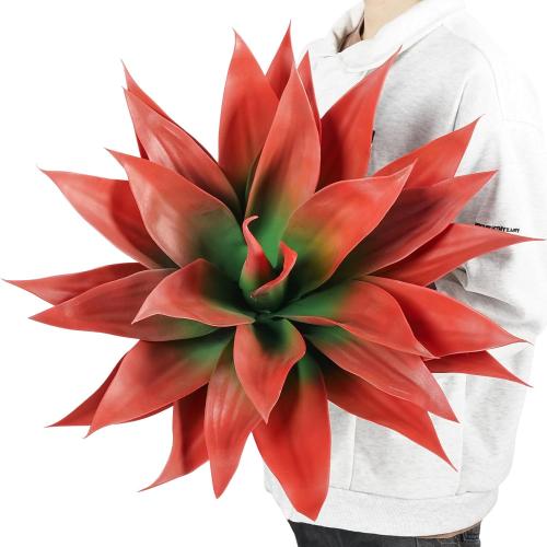 Size 28 Color red and green Velener Fall Fake Agave Artificial Plant: Red Fake Succulents Plant for Room Decor and Autumn, Unpotted Faux Agave Plant for Outdoor/Indoor Fall Decor, Red, 28 inches,