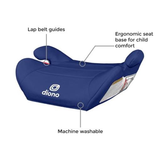 Diono Solana Lite Backless Booster Car Seat 2 Pack for Kids, Lightweight Travel Booster Seat, Machine Washable Covers, Fits Children 40-100 lbs, Blue Surge