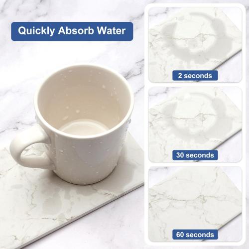 2 Water Absorbing Stone Drying Trays for Bathroom Sink Kitchen Soap Counter