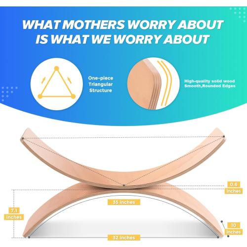 Balance Board Kids, [Natural Wood] Wobble Board for Kids Toddlers, Open Ended Montessori Waldorf Learning Toy, Gifts for 3 4 5 6 7 8 Year Old Boys Girls Kids Birthday & Christmas Stocking Stuffers