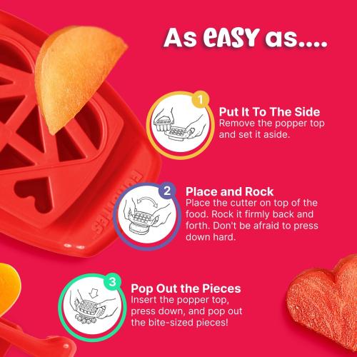 FunBites Sandwich Cutter for Kids Lunch, Crustless Bento 2-Pc Set, 1 Pack
