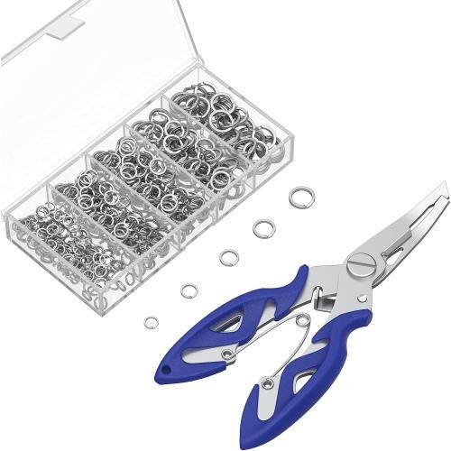 Pawfly 250 Pcs Split Rings and Split Ring Pliers Kit for Fishing