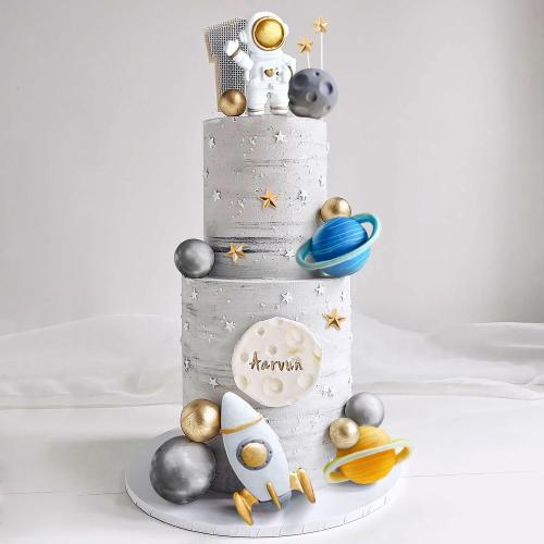 Space Cake Toppers Outer Space Cake Decorations Astronaut Rocket Star Picks