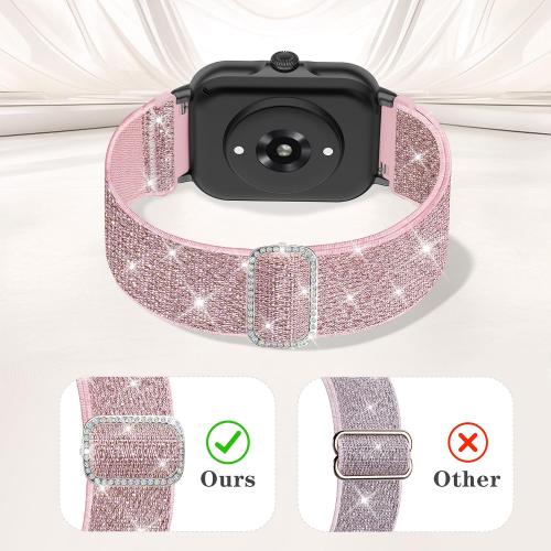 3 Pack Nylon Bands Compatible with Woneligo/Fitpolo Smart Watch, 22mm Soft Elastic Straps for Quican/Tensky/Aeac ID208 Plus/Veryfit IDW28/TOOBUR/Tensky/ENOMIR/Amzhero/WNH IDW19 Glitter Bands for Women