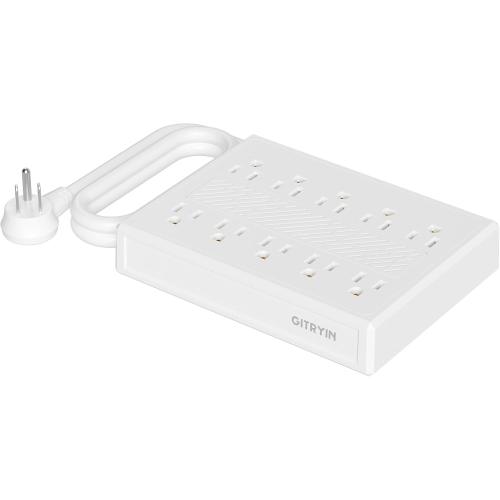Gitryin 10-in-1 Airflow Power Strip, 3.28FT Flat Plug Extension Cord, 1875W