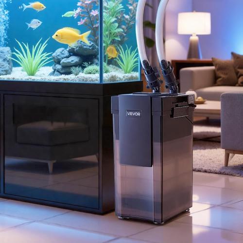 VEVOR 528GPH Canister Filter, 5-Stage External Aquarium Filter with Powerful Pump, Water Circulation Cleaning Machine with Media for Large Fish Tanks and Aquariums Up to 150 Gallons, for Freshwater