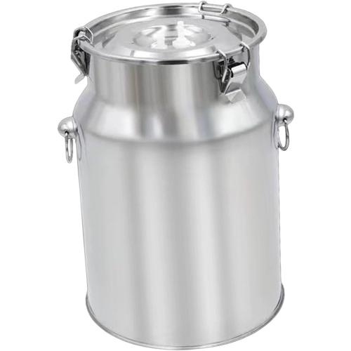 Stainless Steel Milking Machine Bucket with Lid, 10L Milk Can for Cow Sheep Goat Milking Equipment, Farm Milk Storage and Transport