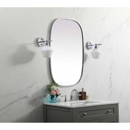 Elegant Decor Brynn 24x36 Oval Modern MDF Wood/Iron Mirror in Brass
