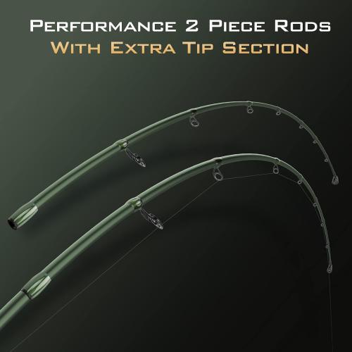 KastKing Spartacus II Fishing Rods - IM6 Graphite Blanks Casting & Spinning Rods, 2-Piece Rods with Extra Tip Section, PTS Power Transition System, KastFlex Technology, Rubber Cork Handle