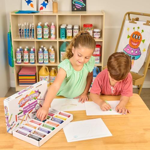 Colorations Regular Size Triangular Crayon Classroom Pack, 16 Colors | 13 of Each, Set of 208, Easy-Grip Non-Toxic Crayons for Kids, School Supplies, Classroom Must-Haves
