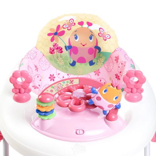 Bright Starts JuneBerry Walk-A-Bout Baby Walker and Entertainer, with Easy Fold Frame for Storage, Ages 6 Months