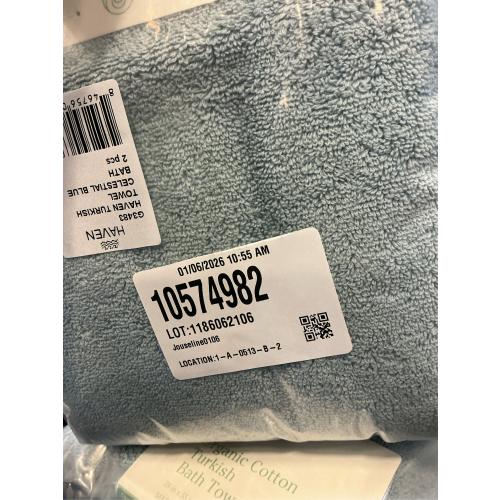 2 pack - Haven Turkish Cotton Bath Towel in Celestial Blue