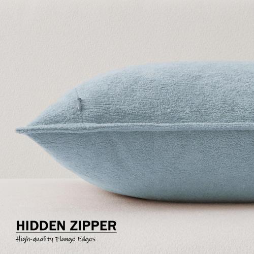 Kevin Textile Soft Waterproof Pillow Covers 12x20 Inch 2 Pack, Light Blue