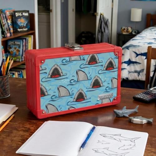 Vaultz Locking Pencil Box, Camo Design, Key Lock, Mesh Pocket