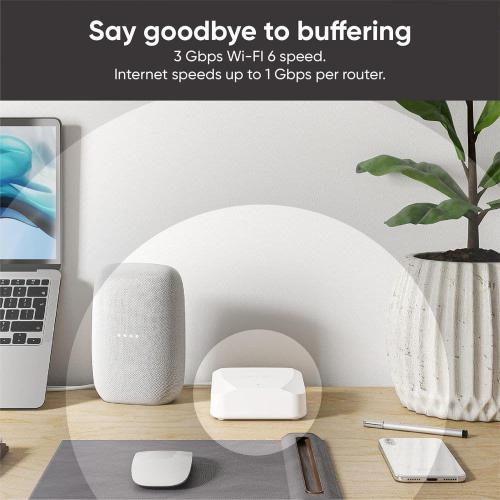 AX3000 Dual-Band Wi-Fi 6 Mesh, Covers 3000 Sq. ft, Replaces Router  Extender, Wired Backhaul, 2x 1 Gbps ports (2-pack)